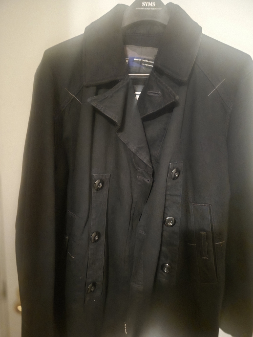 G-Star Black Double-Breasted Trench Coat
